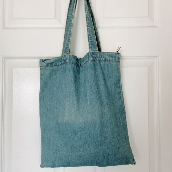 Brown chips tote bag denim - Picture 2 of 3